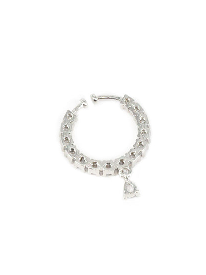 Silver Plated AD Bridal Non-piercing Drop Nose Ring