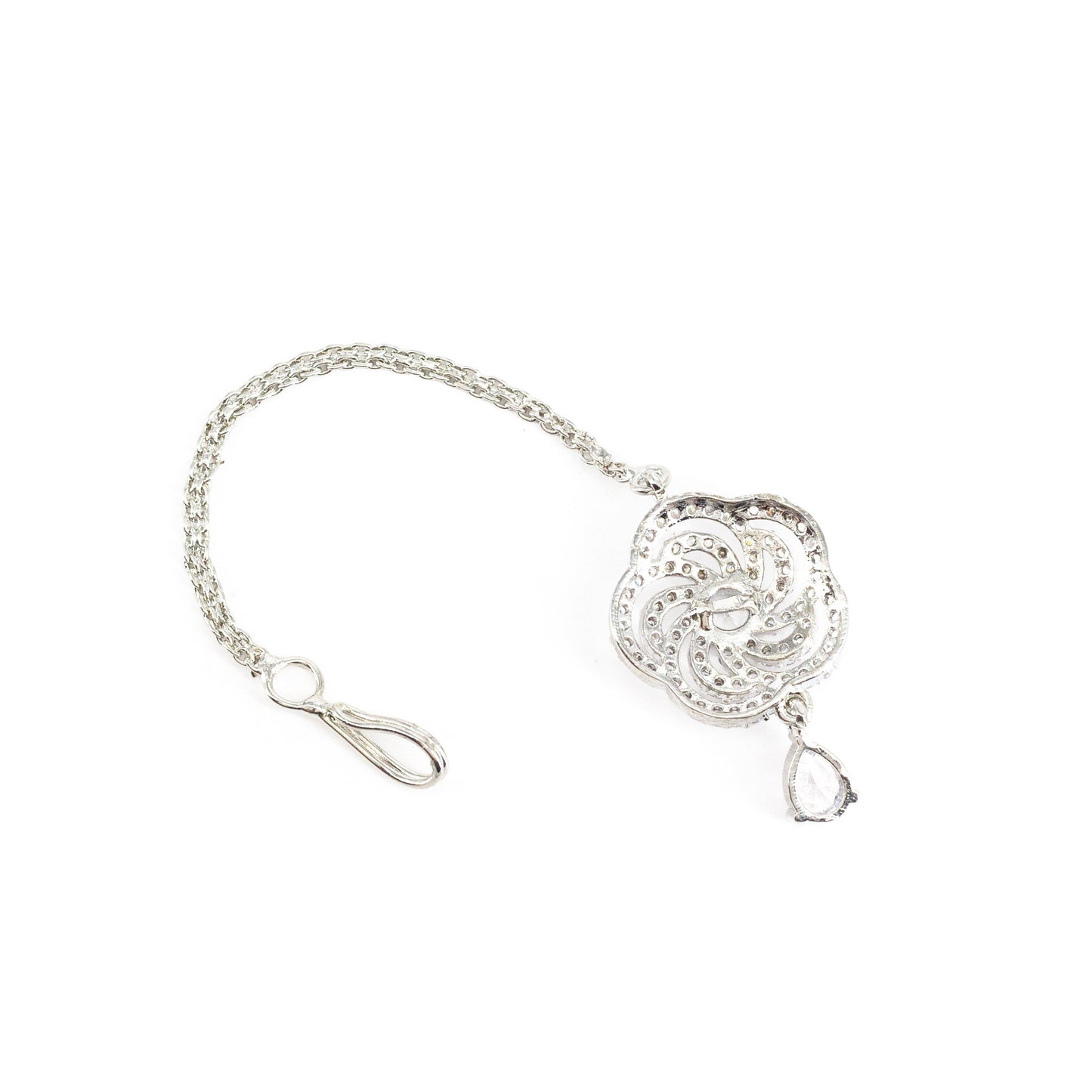 Silver Plated AD Maang Tikka for Women