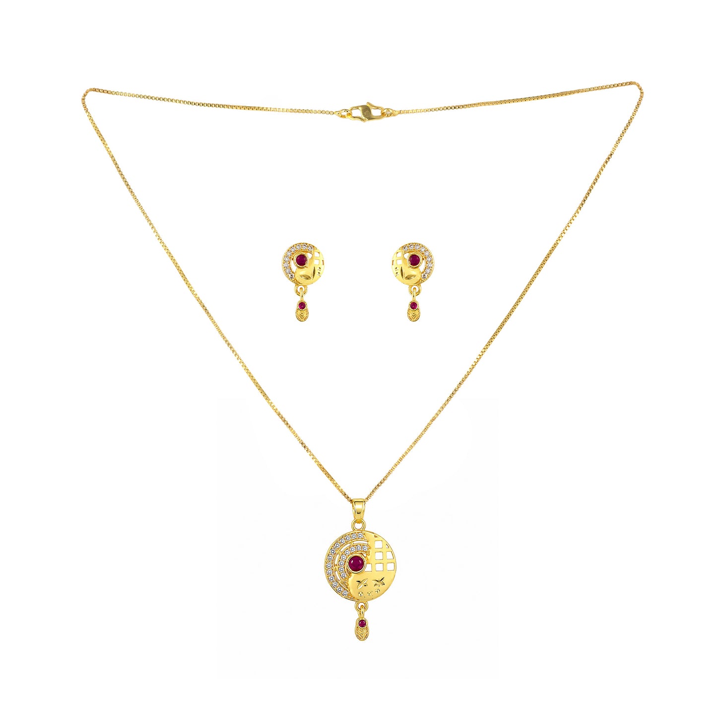 Micro Gold AD Pendant Set for Women