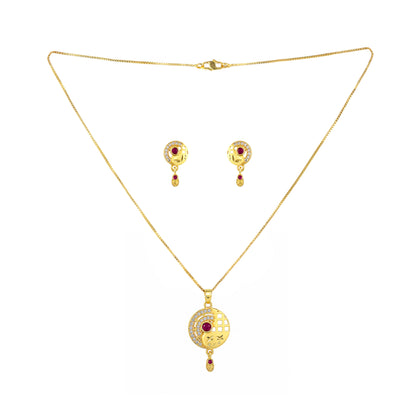 Micro Gold AD Pendant Set for Women