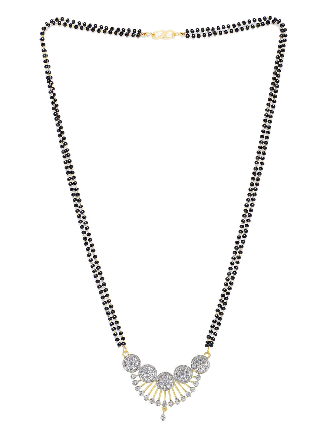 American Diamond Non-Tarnish Black Beaded Mangalsutra