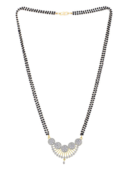 American Diamond Non-Tarnish Black Beaded Mangalsutra