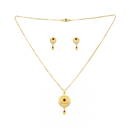 Micro Gold AD Pendant Set for Women