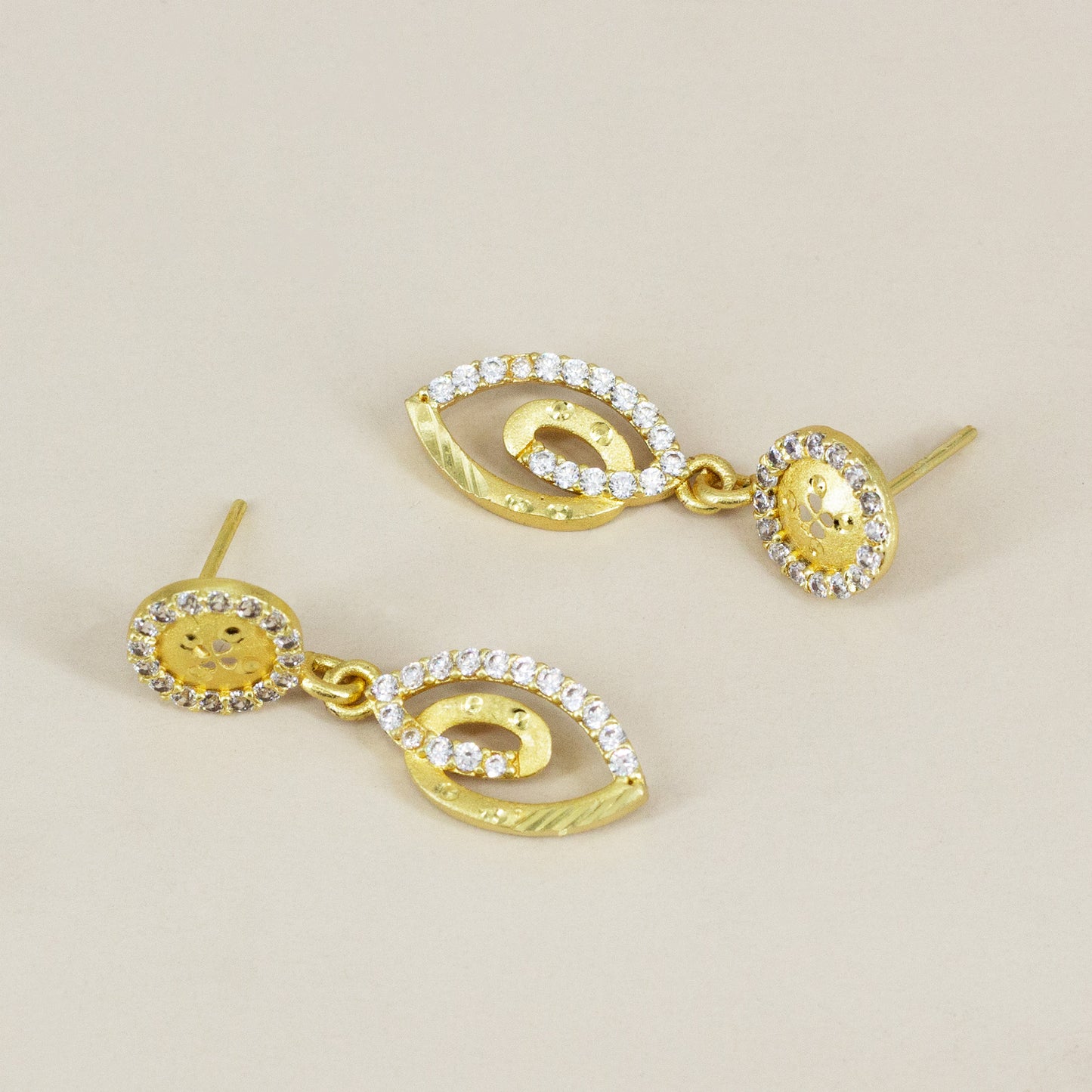 Micro Gold Plated AD Drop Earrings for Women