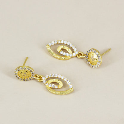 Micro Gold Plated AD Drop Earrings for Women