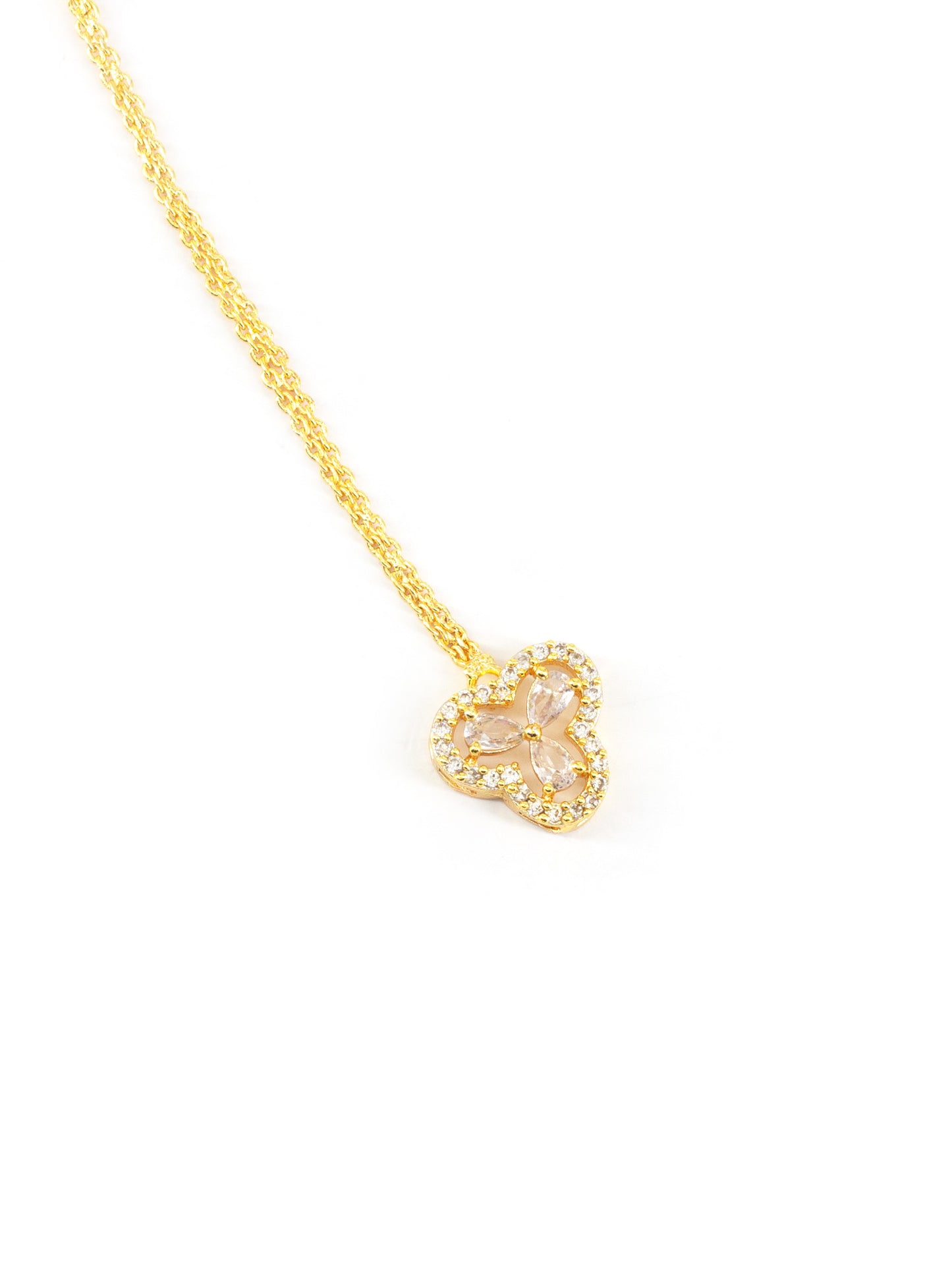 Gold Plated White AD Floral Maang Tikka