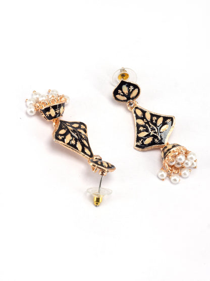 Black Beads Drop Jhumka Earring