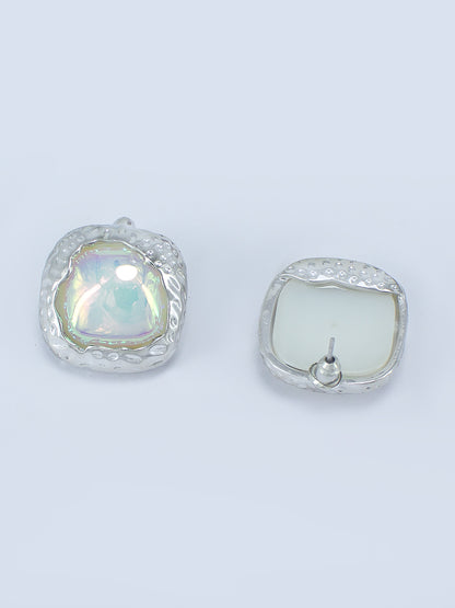 Square Stone Stud Earrings
