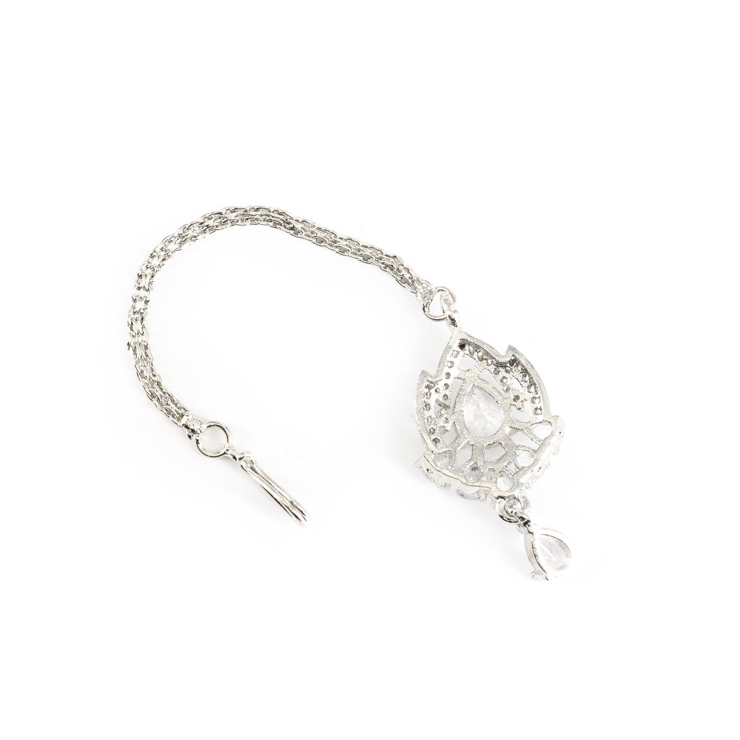 Silver Plated AD Maang Tikka for Women
