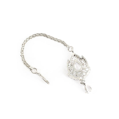 Silver Plated AD Maang Tikka for Women