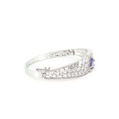 Silver Plated Purple AD Traditional Bangle Bracelet for Women