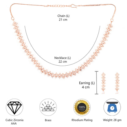 Rose Gold Plated Minimal Jewellery Set for Women