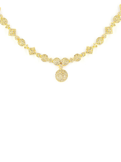 Gold Plated White American Diamond Jewellery Set for Women