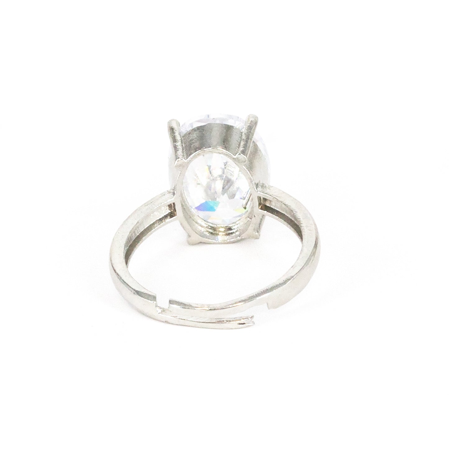 Rhodium Plated AD Finger Ring for Women