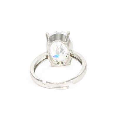 Rhodium Plated AD Finger Ring for Women