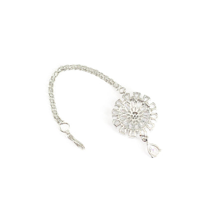 Silver Plated AD Maang Tikka for Women