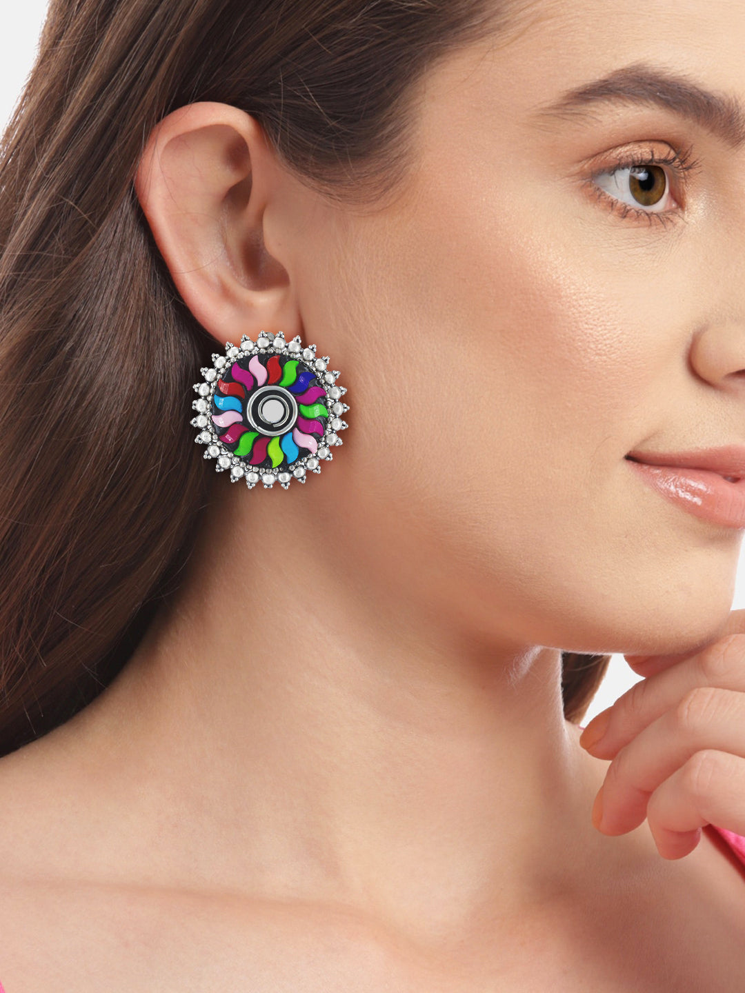 Pack of 6 Multicolor Oxidized Earrings