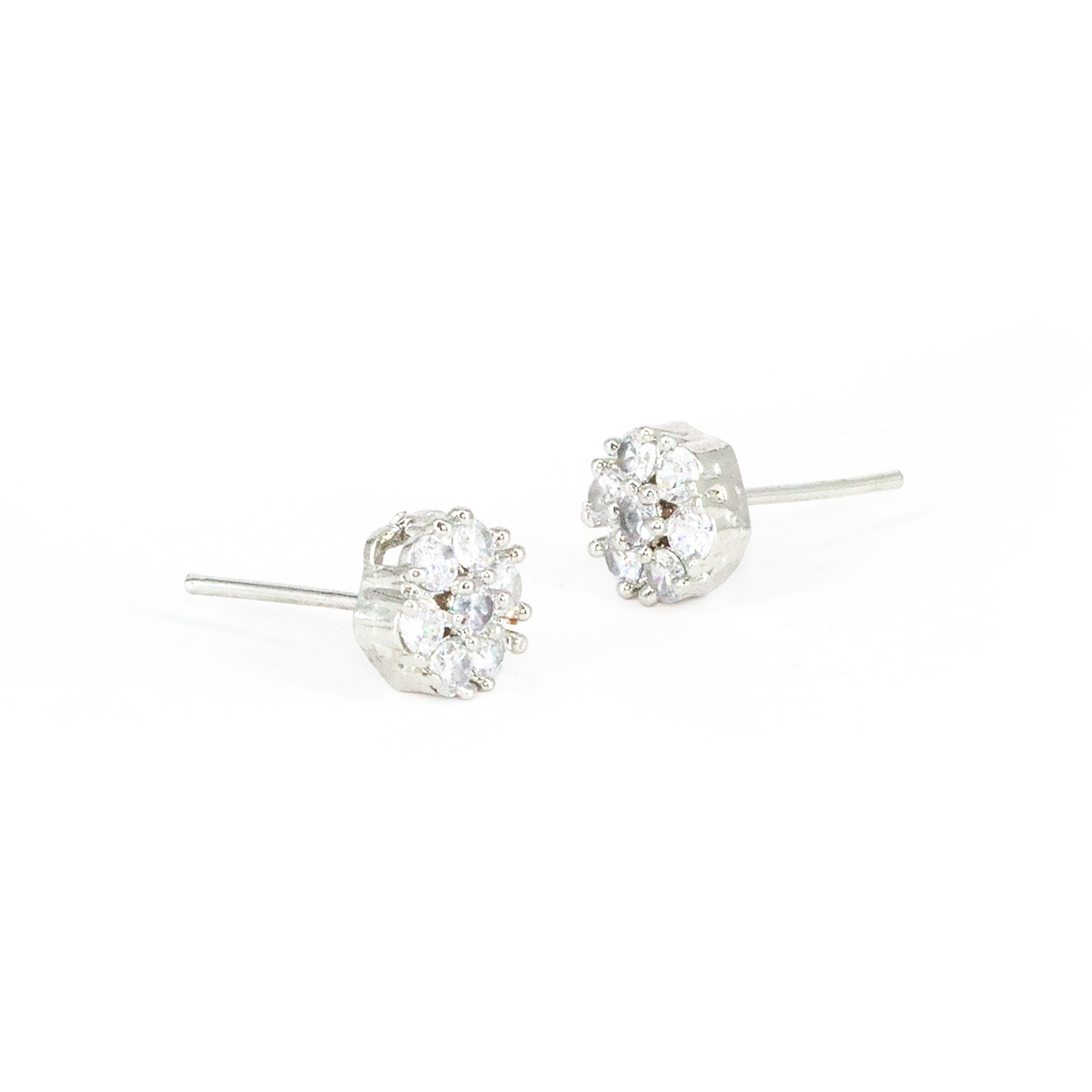 Rhodium Plated AD Studs Earrings for Women