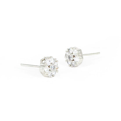 Rhodium Plated AD Studs Earrings for Women