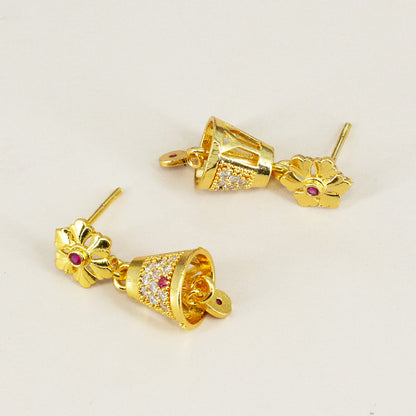 Micro Gold Plated AD Jhumki Earrings for Women