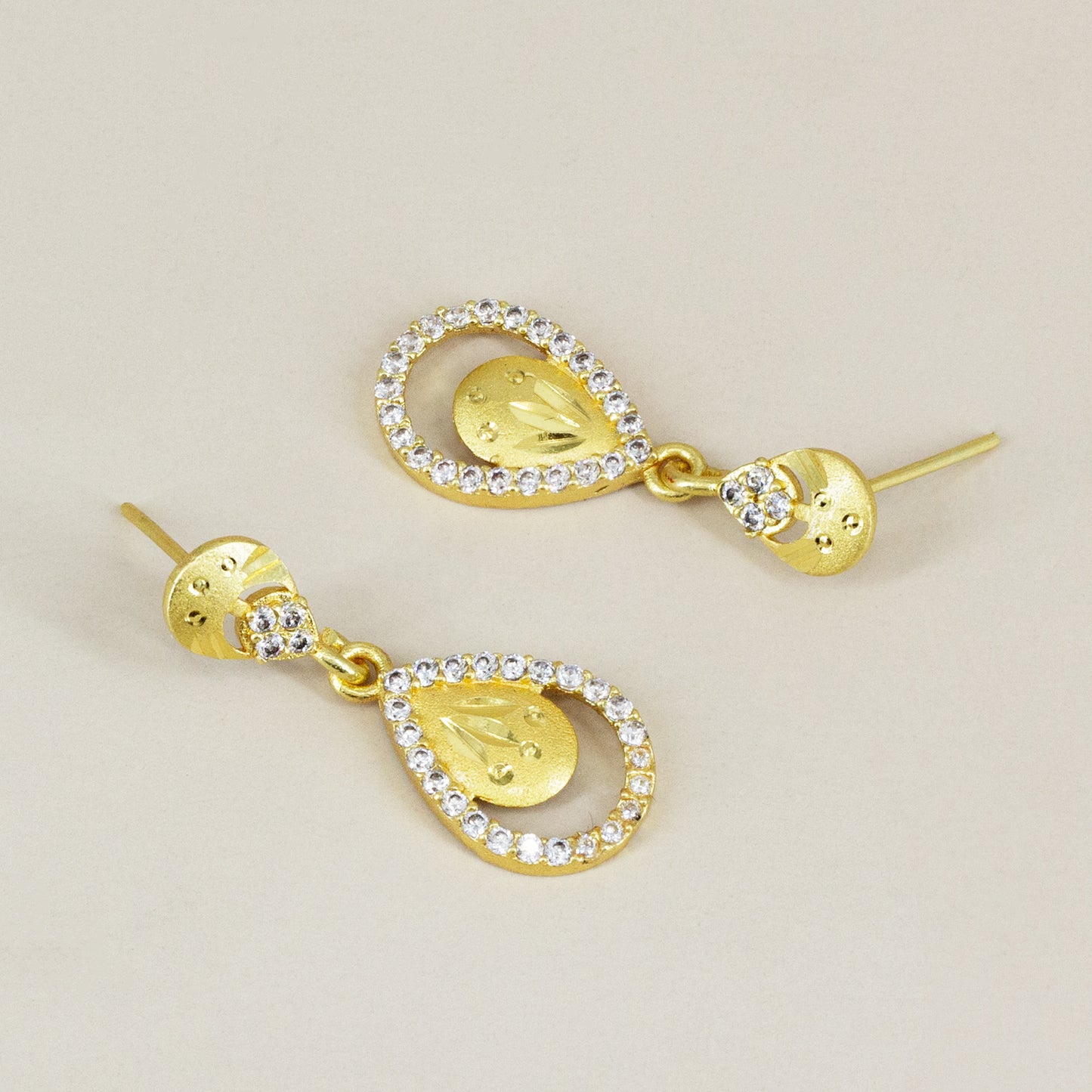 Micro Gold Plated AD Drop Earrings for Women