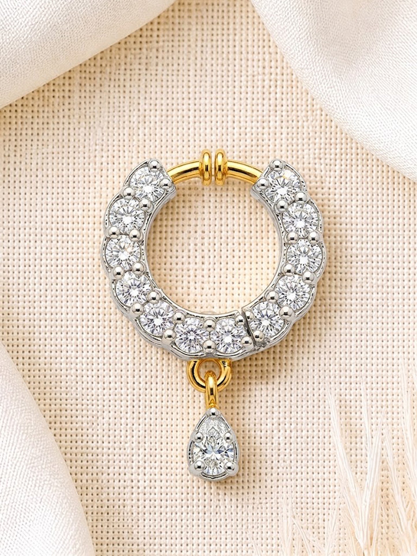 Gold Plated AD Small Nosering for Women
