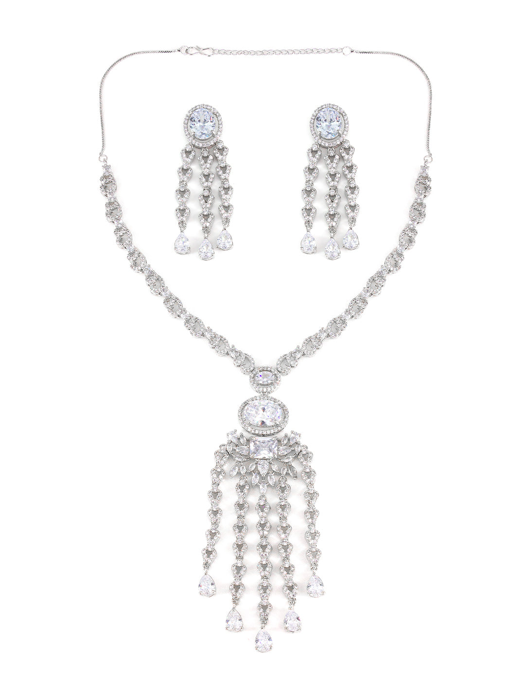 Silver Plated AD Designer Jewellery Set