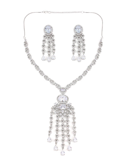 Silver Plated AD Designer Jewellery Set