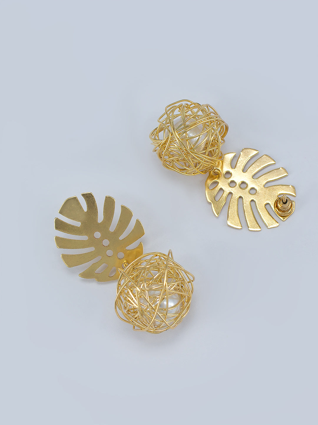 Tropical Leaf Beads Drop Earrings