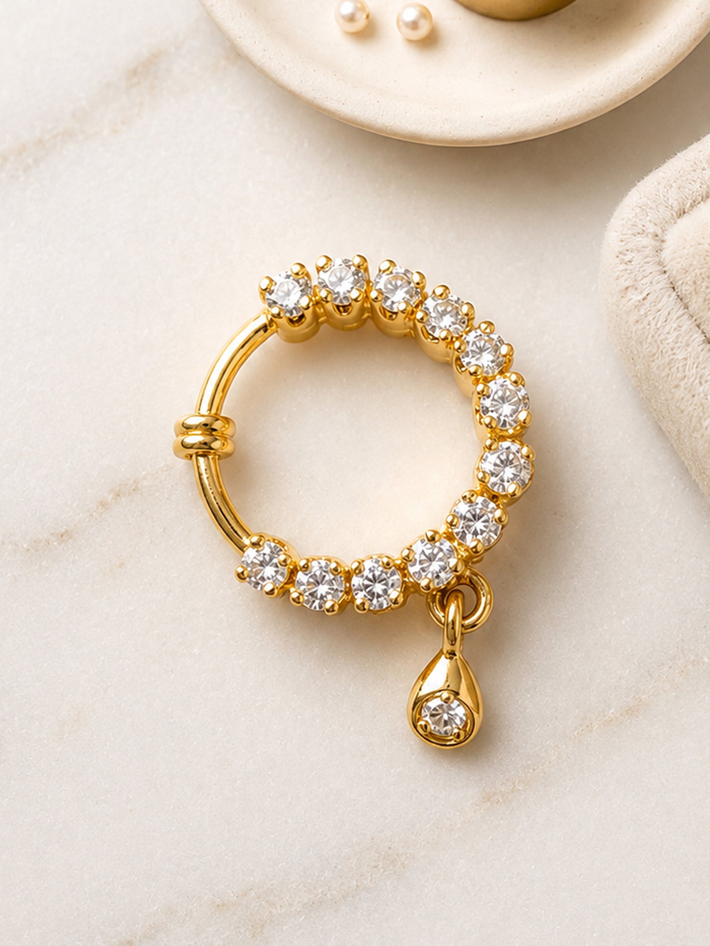 Gold Plated AD Small Nosering for Women