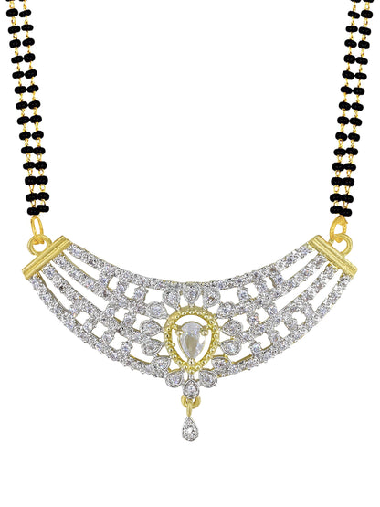 American Diamond & Black Beaded Mangalsutra