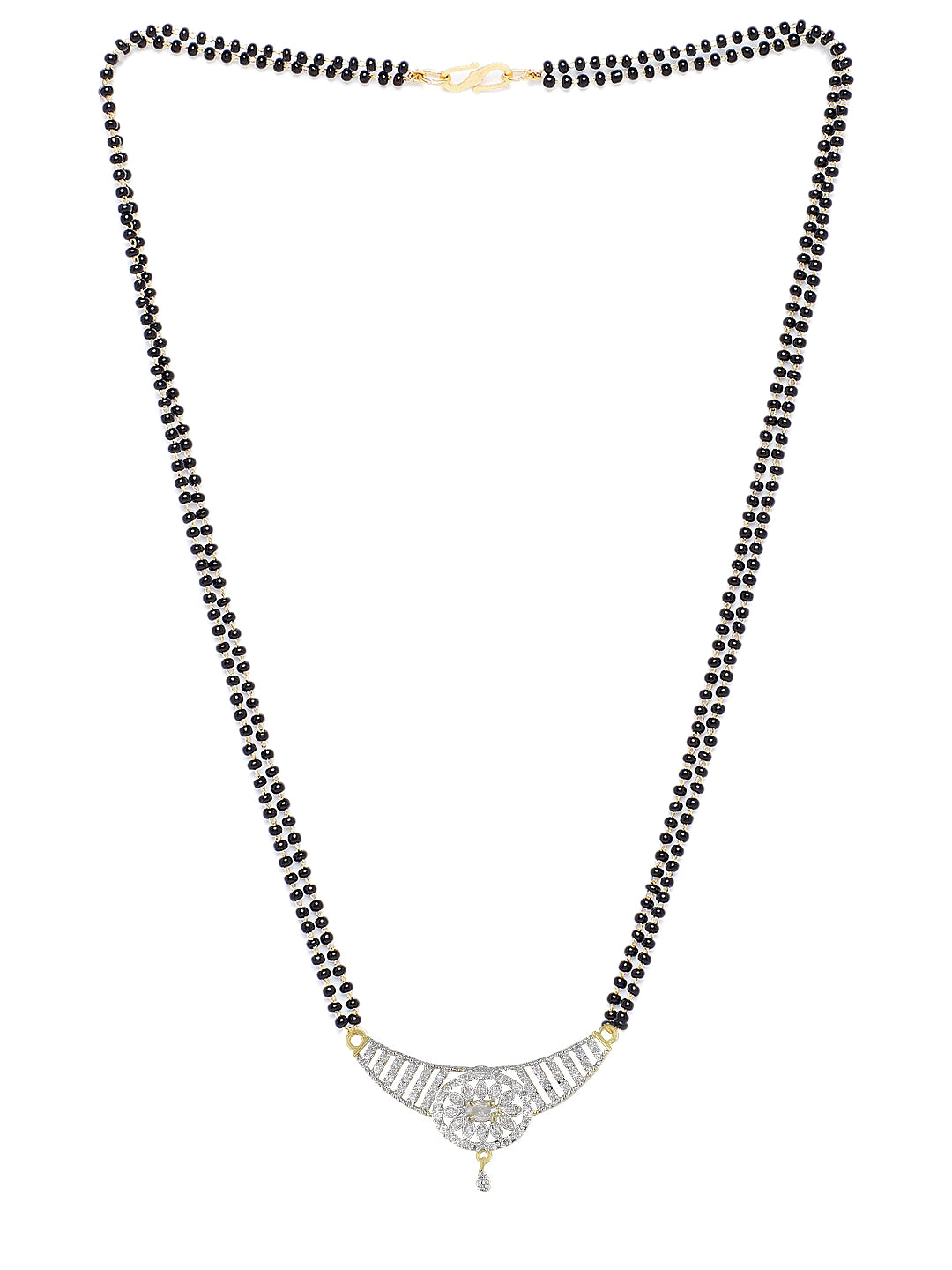 American Diamond & Black Beaded Mangalsutra