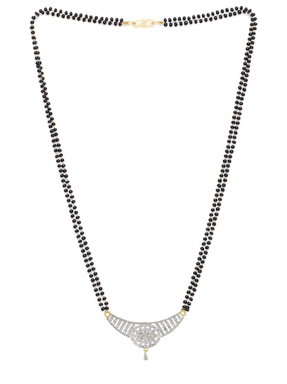 American Diamond & Black Beaded Mangalsutra