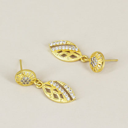 Micro Gold Plated AD Drop Earrings for Women