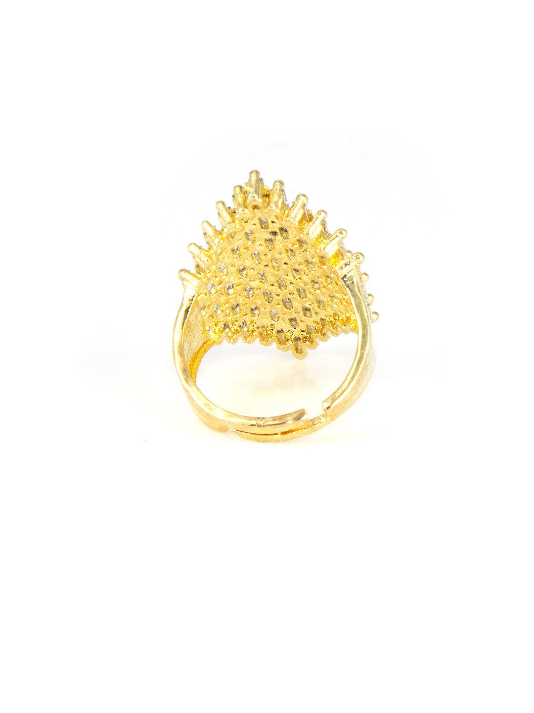 Gold Plated AD Adjustable Ring For Women
