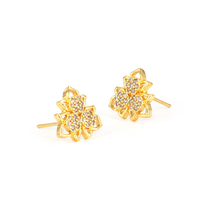 Gold Plated AD Studs Earrings for Women