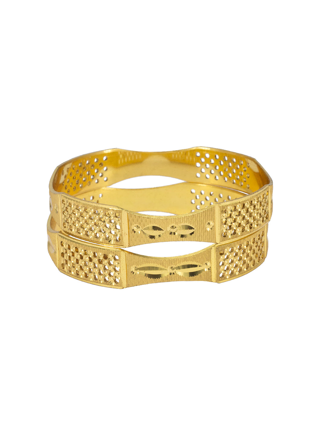 Gold Plated Brass Anti-Tarnish Bangle Pair