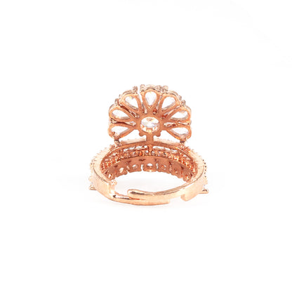 Rose Gold Plated AD Ring for Women