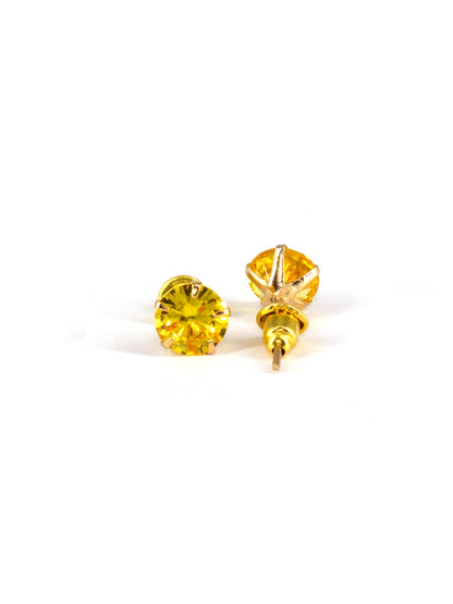 Yellow AD Stud Earrings for Women