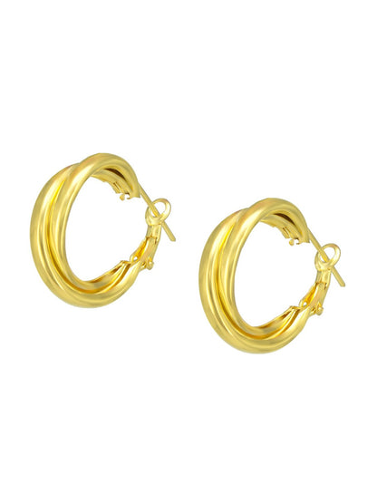Gold Plated Multi Hoop Earrings