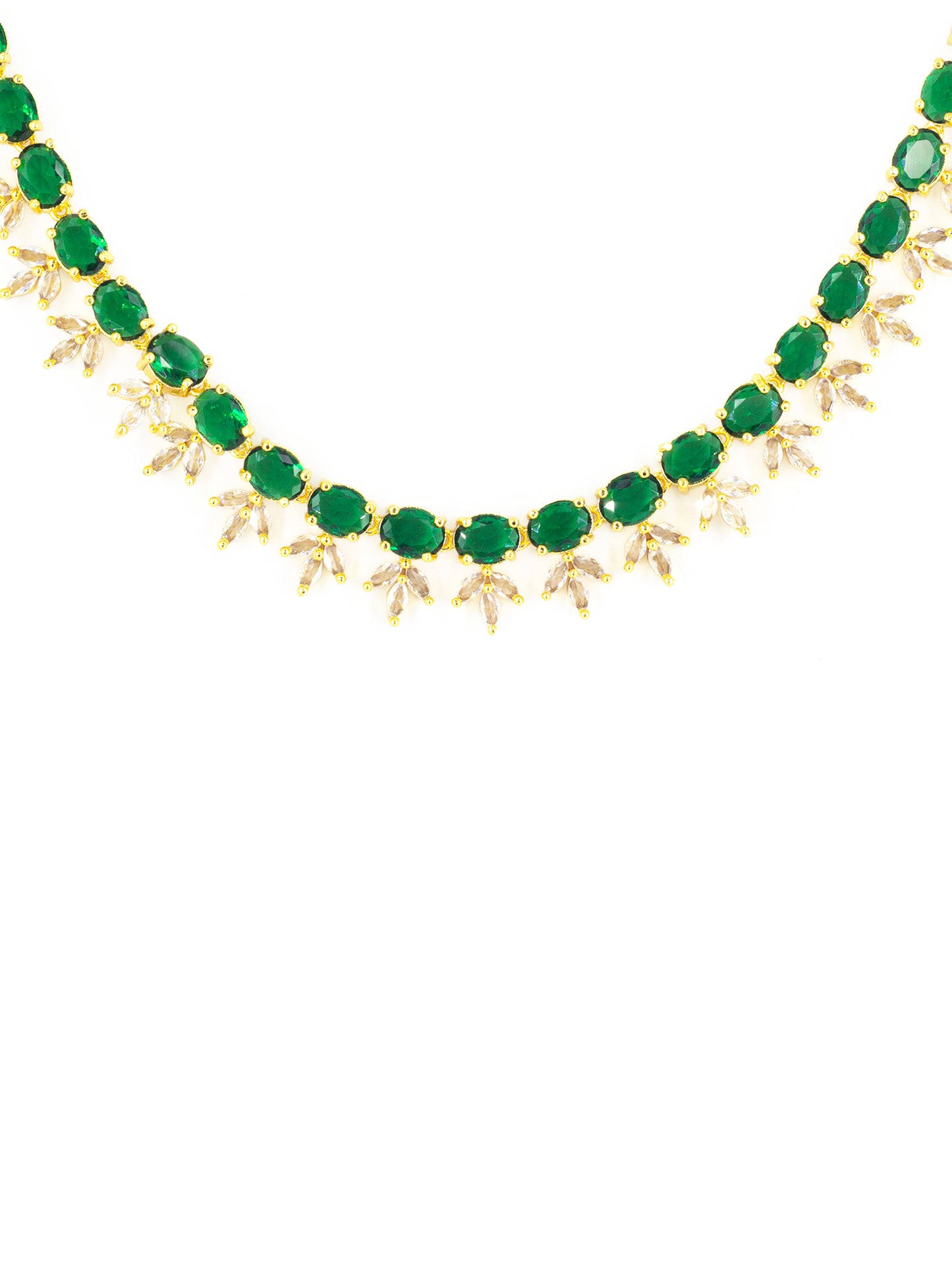 Gold Plated Green AD Choker Set for Women