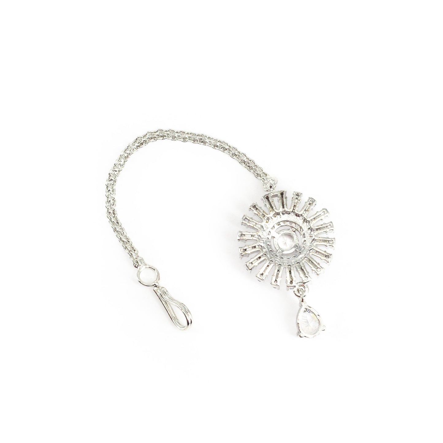 Silver Plated AD Maang Tikka for Women