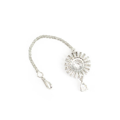 Silver Plated AD Maang Tikka for Women