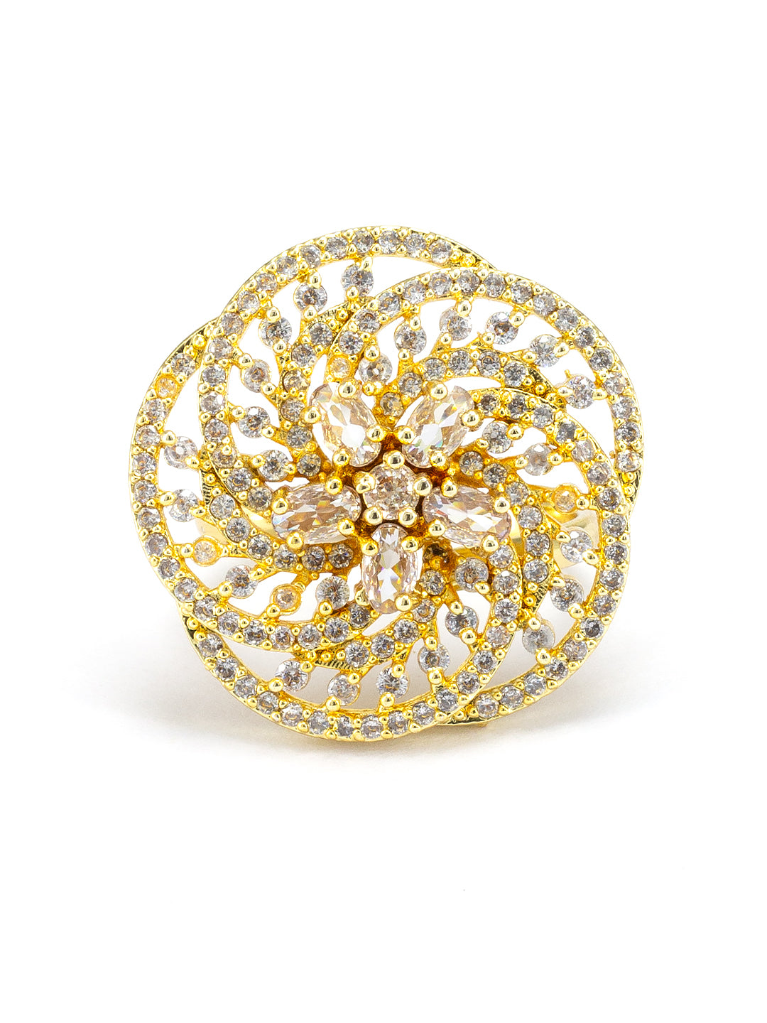 Floral AD Adjustable Cocktail Ring