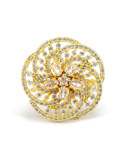 Floral AD Adjustable Cocktail Ring