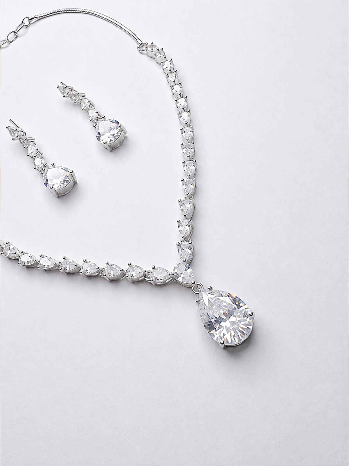 Silver Plated AD Jewellery Set for Women