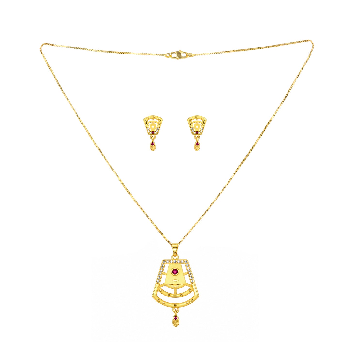 Micro Gold AD Pendant Set for Women