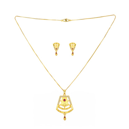 Micro Gold AD Pendant Set for Women