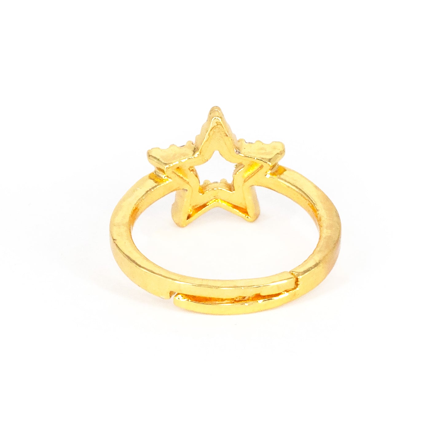 Gold Plated AD Star Finger Ring for Women