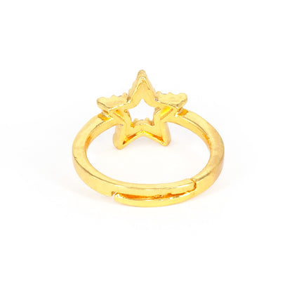 Gold Plated AD Star Finger Ring for Women